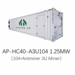 1.25MW 104-Slot Antminer 3U Hydro Cooling Container (40HQ)