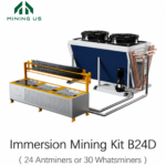 MiningUS B24D immersion cooling tank and dry cooler for 24 Antminers or 30 Whatsminers