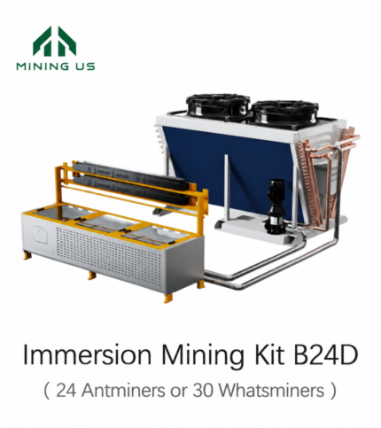MiningUS B24D immersion cooling tank and dry cooler for 24 Antminers or 30 Whatsminers