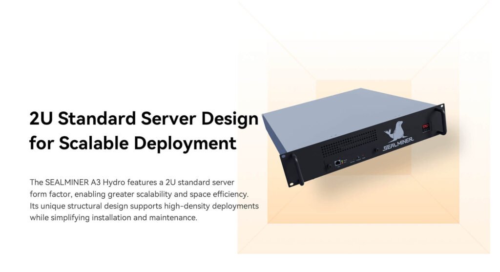 SEALMINER A3 Hydro 2U server design