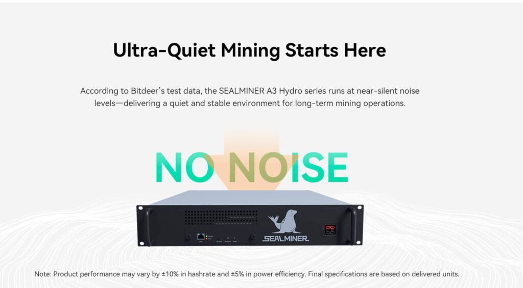 SEALMINER A3 Hydro noise performance
