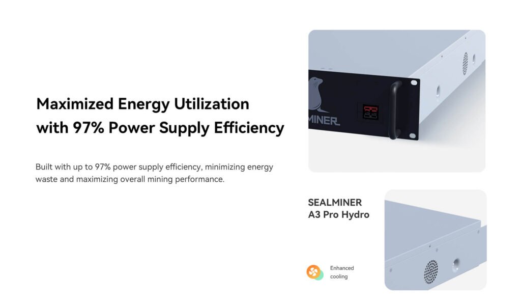 SEALMINER A3 Pro Hydro power supply efficiency