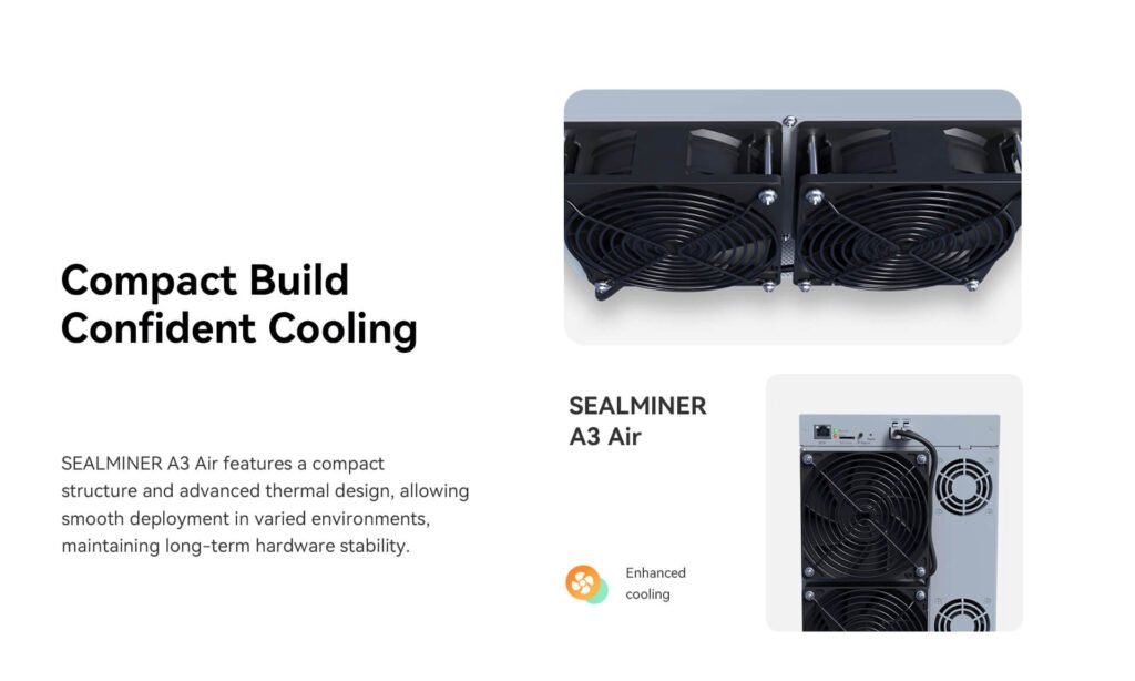 SEALMINER A3 Air compact air cooling design