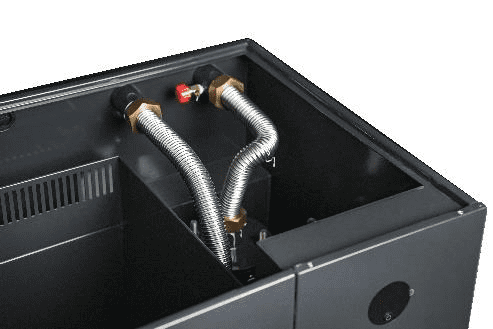 M6 tank interior with flexible coolant lines and fittings