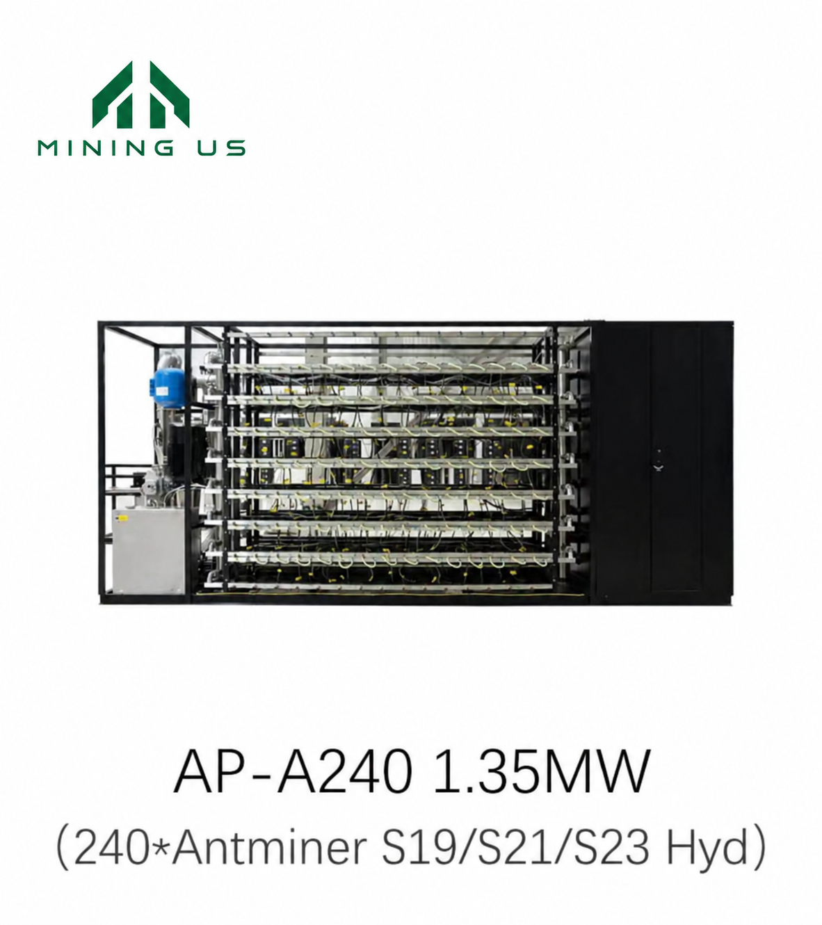 miningus-a240-main AP-A240 1.35MW 240-slot Antminer hydro cooling rack
