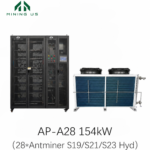 AP-A28 154kW 28-slot Antminer hydro cabinet with dry cooler — MiningUS