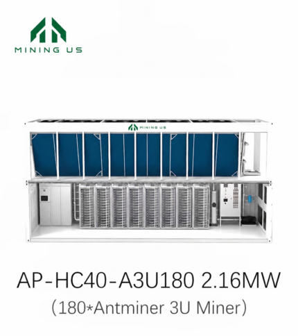 MiningUS AP-HC40-A3U180 2.16MW 180-slot Antminer 3U hydro cooling container
