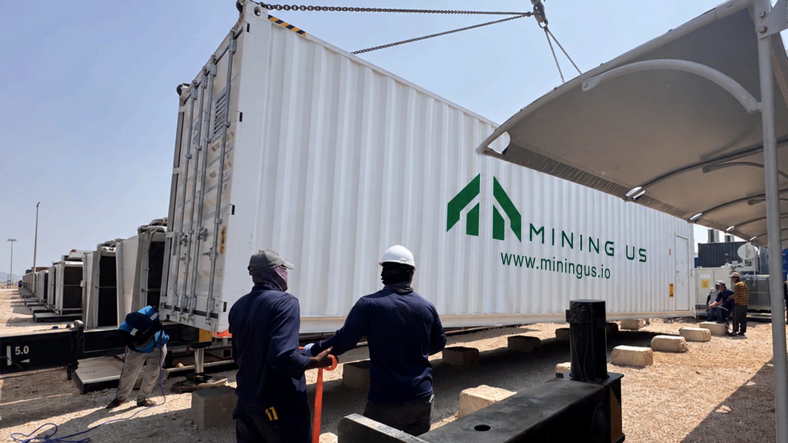 Hydro container being installed at supplier project site