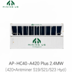 AP-HC40-A420 Plus 2.4 MW hydro cooling container with stacked dry cooler