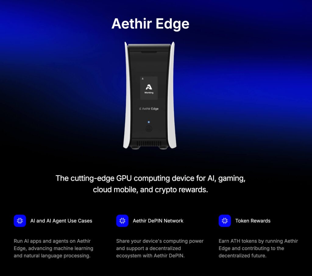 Aethir Edge computing features