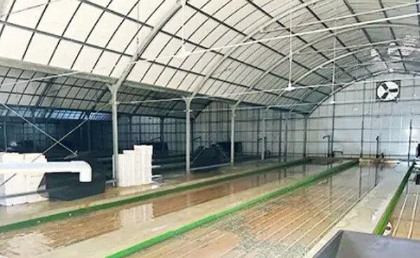 Interior of the aquaculture facility