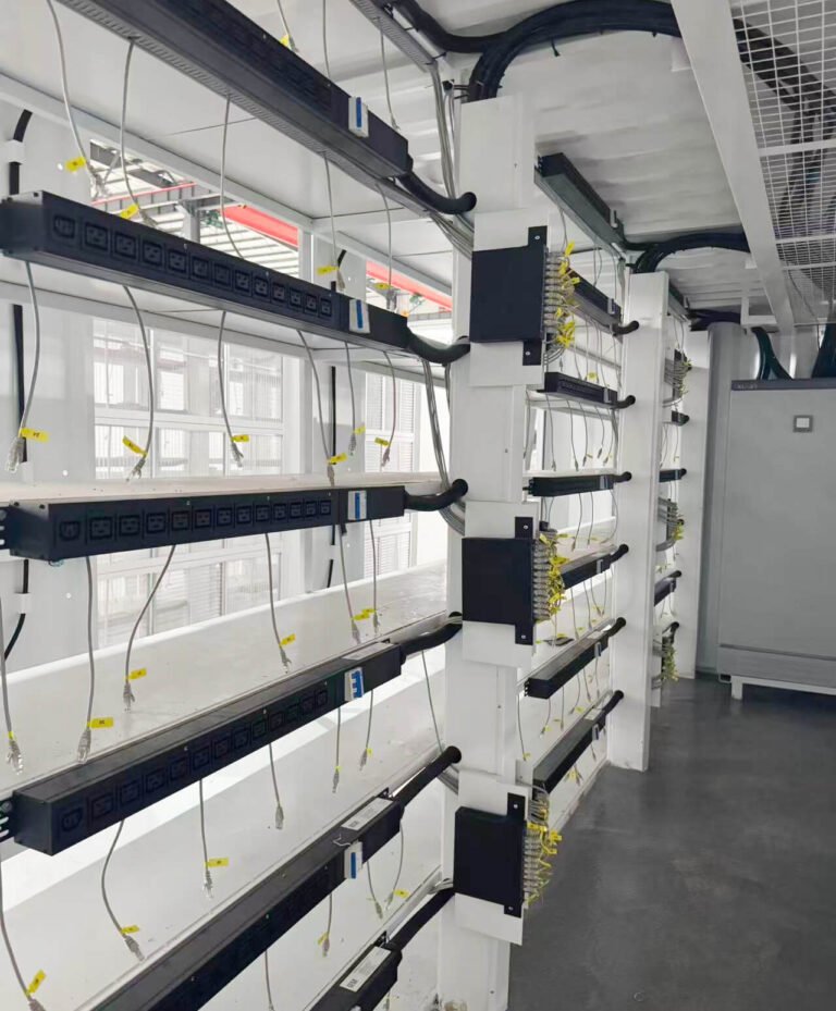 Pre-installed PDUs and network cabling