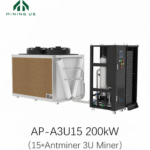 MiningUS AP-A3U15 200kW hydro cooling rack for 15 Antminer 3U miners
