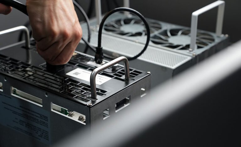 ASIC miner installation inside a B100 tank