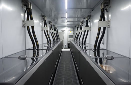 Immersion container tank interior