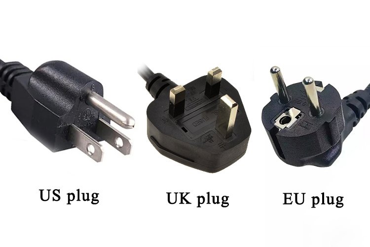 US, UK and EU plug examples