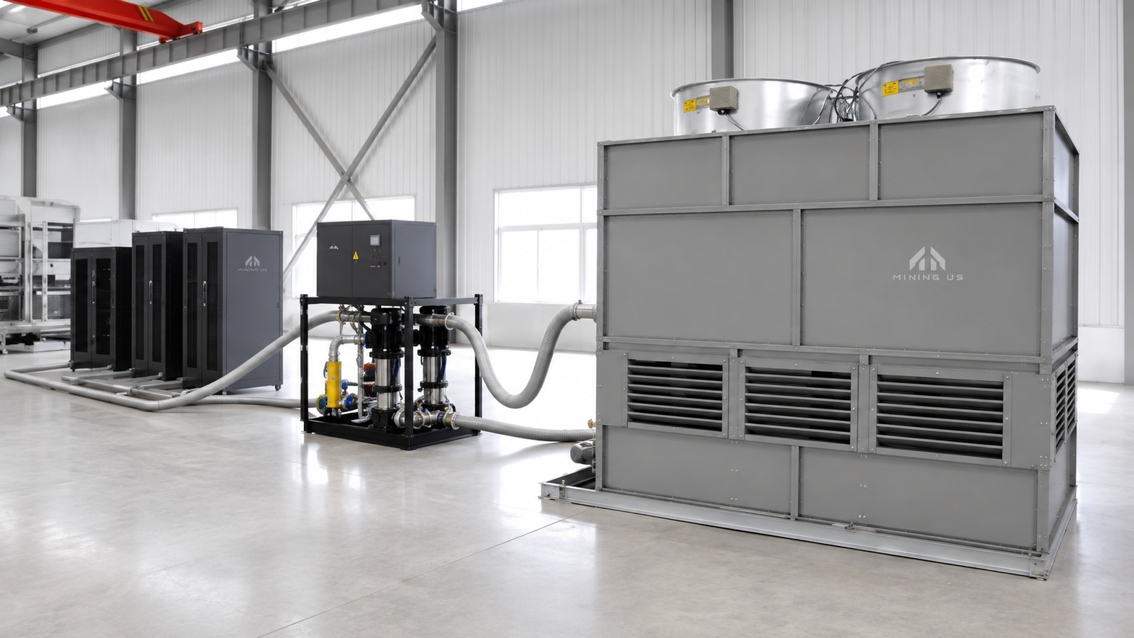 Supplier deployment with hydro cabinets and closed cooling tower