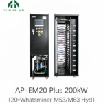 AP-EM20 Plus 200kW WhatsMiner rack and separate cooling control cabinet