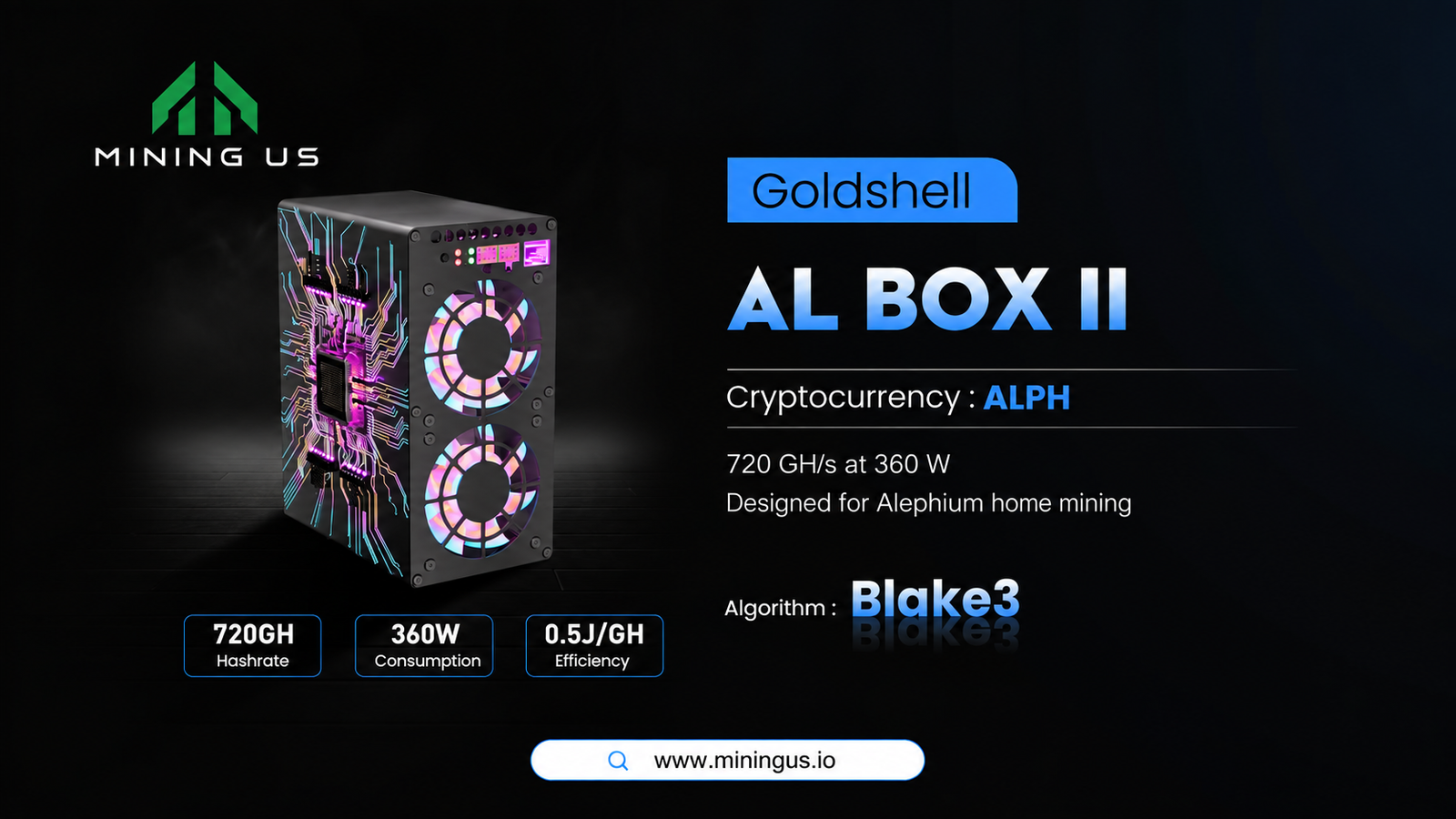 Goldshell AL BOX II specifications and product overview