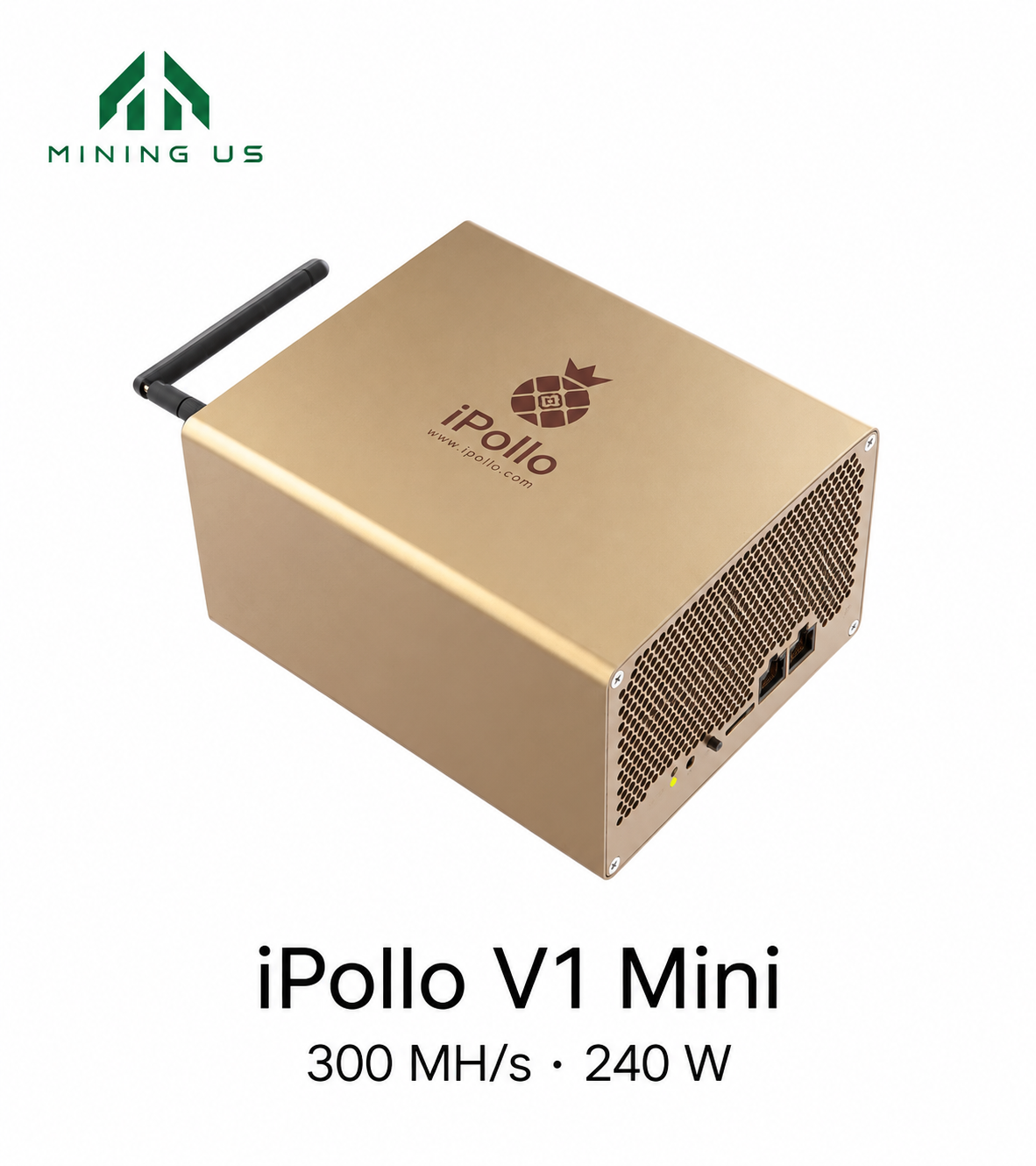 miningus-ipv1mini-main iPollo V1 mini 300Mh/s Ethereum Classic Miner ETC Mining Machine - Image 1