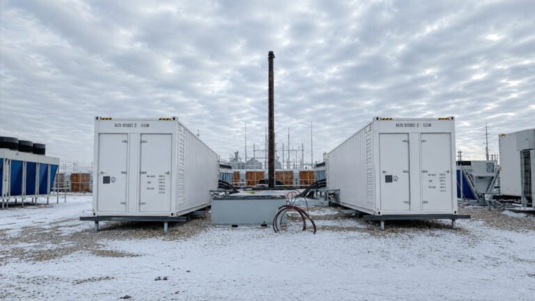 Installed hydro mining containers at supplier project site