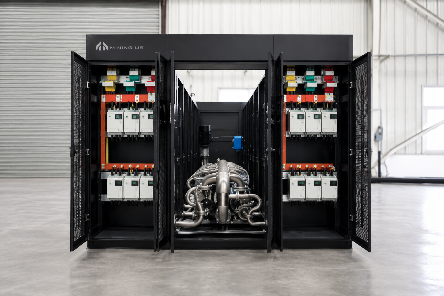 Supplier example with centralized power cabinets and distribution pipes